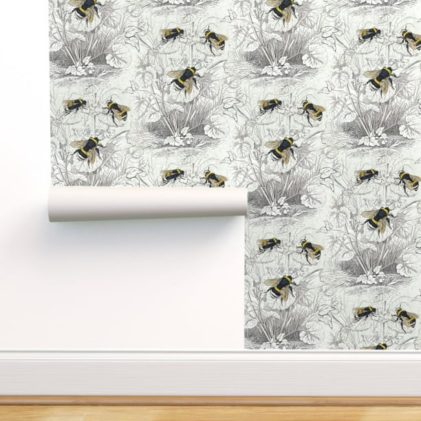 Wallpaper Roll Botanical Insects Nature Floral Illustrations Garden 24in x 27ft 